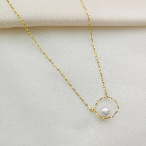 Pearl Infinity 14K Gold Plated Necklace - Picture 1 of 1